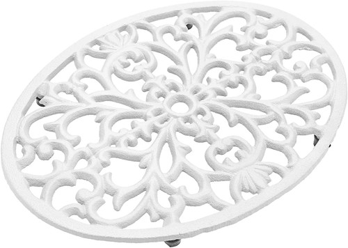 Oval cast iron trivet hot - cast,