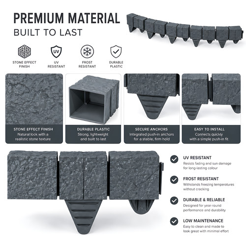Anthracite lawn edging garden - edging,