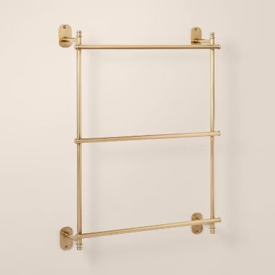 Wall mounted brass ladder - wall-mounted,