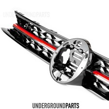 GTI STYLE BLACK &RED FRONT TOP BUMPER RADIATOR GRILLE TO FIT VW POLO mk6 AW 2018