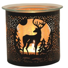 Stag Tea Light Oil Burner Glass Wax Melt Warmer Metal Candle Holder Gift Idea