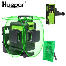 Huepar 12 Line Green Cross Line Laser Level Vertical Horizontal Include Receiver
