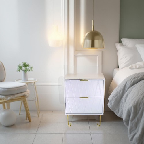 White bedside table drawers - white,