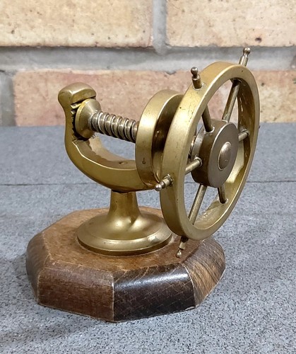 Vintage brass ships wheel - brass,