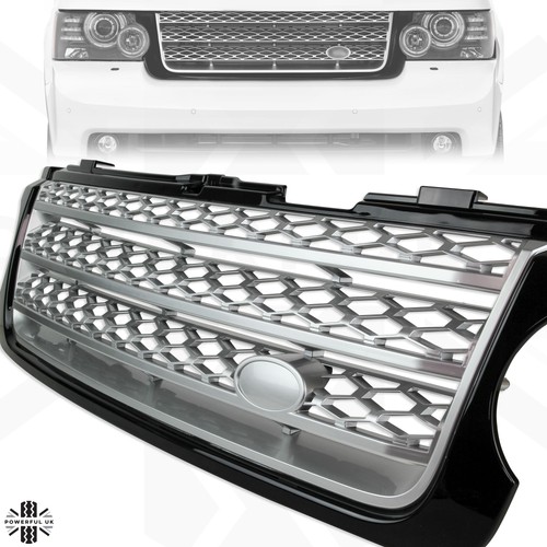 Black silver front grille for - front,