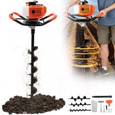 52CC Petrol Post Hole Borer Fence Earth Auger Digger + 3 Drill Bits + Extension