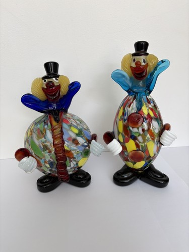 Murano glass vintage clowns - glass,