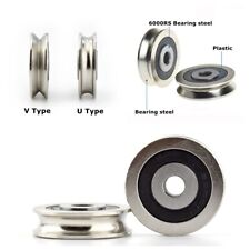 Ball Bearings Wheel Wire Rope Guide Rail Roller 6x30x8mm U V Groove Metal Pulley