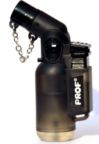 Black pipe lighter - black, angled