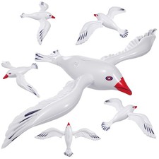  6 Pcs Seagull Blow up Blowup Seagulls Inflatable Bird Beach Decor
