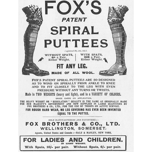 Fox patent spiral puttees - patent,