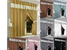Diamante Blackout Curtains Eyelet Ring Top Ready Made Ties Thermal Curtain Pair
