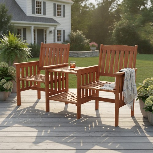 Wooden garden love seat - garden, 2