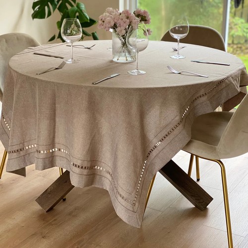 Linen look tablecloth - look,