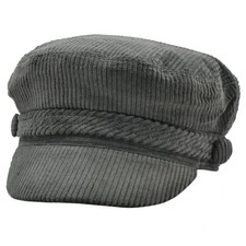 Corduroy Mariner Cap –Dark Green Greek Fisherman Breton Fiddler Sailor Captain