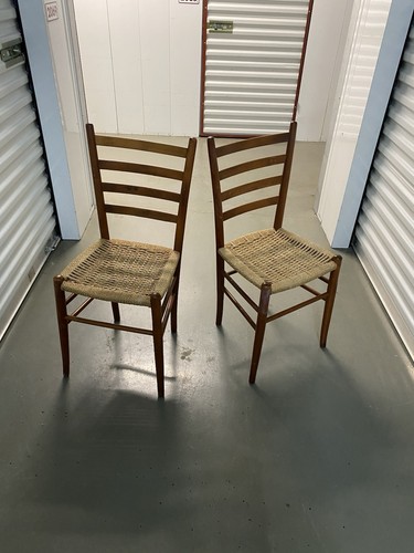 Pair vintage ladder back - pair,