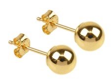 9ct Yellow Gold Earrings Stud Ball Plain Polished Light Weight 3mm-6mm Jewellery