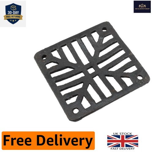 Black cast iron drain grate - cast,