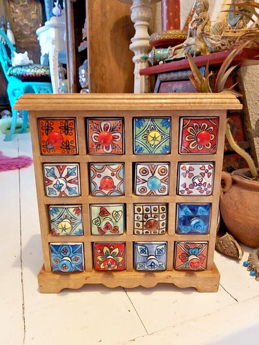Hand painted ceramic - hand, 16-drawer