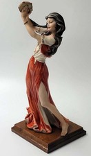 Giuseppe Armani Large Lady Gipsy Dancing With Tambourine Red Skirt Dancer