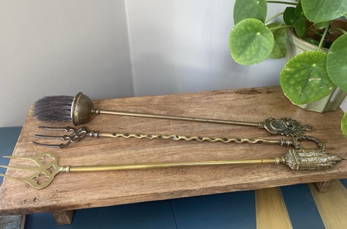 Brass fireplace companion set - fireplace,