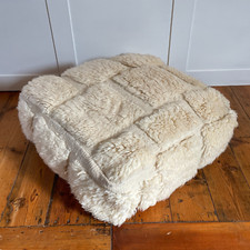 Vintage Kilim Floor Cushion Pouf Footstool Carpet Moroccan Handwoven Stuffed