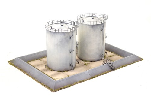 Oil storage twin tanks with - storage,