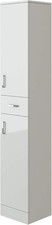 Tall Bathroom Cabinet High Gloss White Storage Unit 190cm Slim Tower