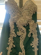 Dark Green Crystal Embellished