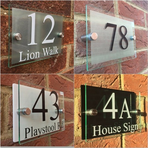 Modern house sign plaque - plaque, door