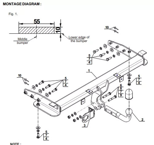 Swan neck tow - tow, for