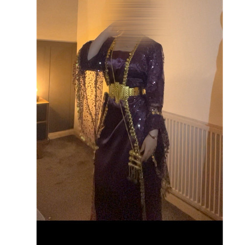 Purple renaissance satin dress - purple,