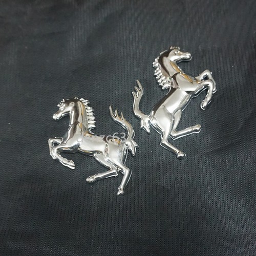 Pair silver chrome - silver, horse