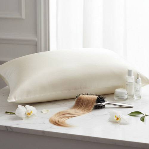 Silk pillowcase ivory - silk, pillowcase.