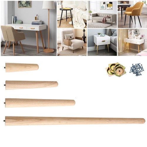 Wooden legs tapered pine - 4x,