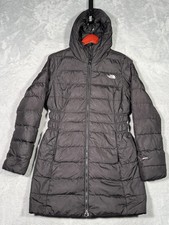 North Face Jacket Womens S Black 550 Down Hooded Long Puffer Metropolis Parka