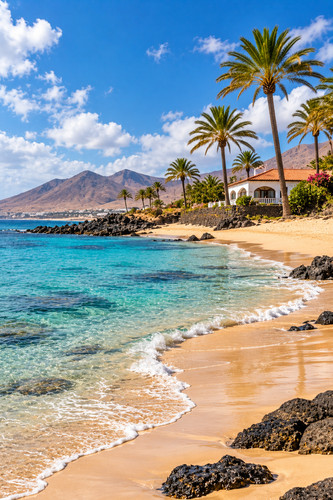 Fuerteventura beach palm - beach,