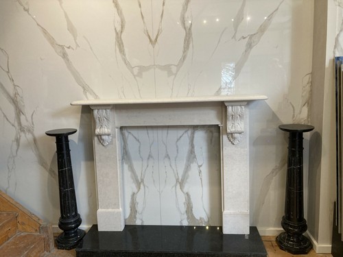 Fireplace victorian carved - -,