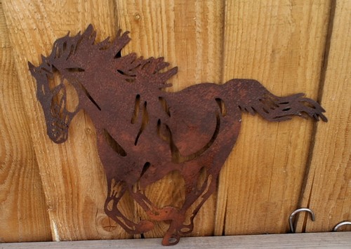 Horse running rustic - horse, metal
