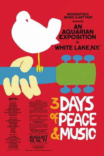 Woodstock red music festival - red,