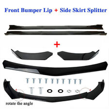 Universal Car Front Bumper Lip Spoiler Splitter +78.7" Side Skirts Extensions UK