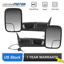 Pair Power Heated Tow Mirrors for 1998-2001 Dodge Ram 1500 1998-2002 2500 3500