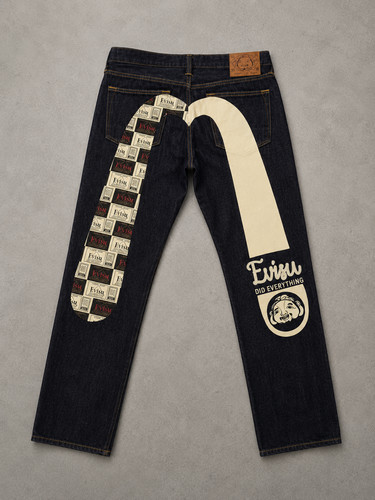Evisu daicock blue denim jeans - daicock,