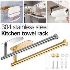 Kitchen Roll Holder Paper Toilet Towel Under Shelf Cabinet Storage Rack Hanger