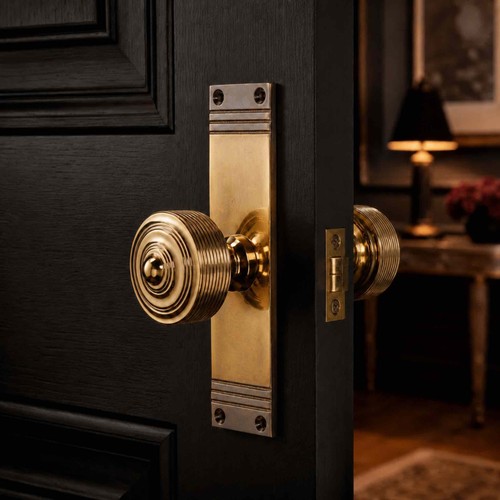 Reeded aged solid brass - aged,