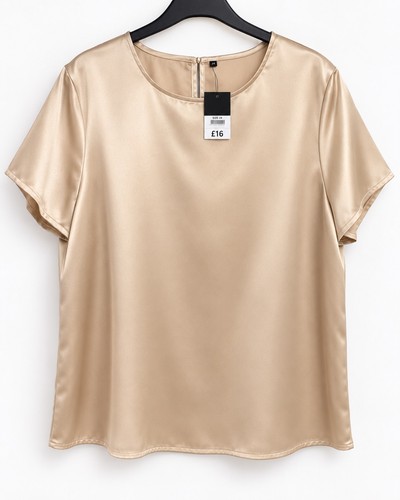 Peacocks champagne satin top - champagne,