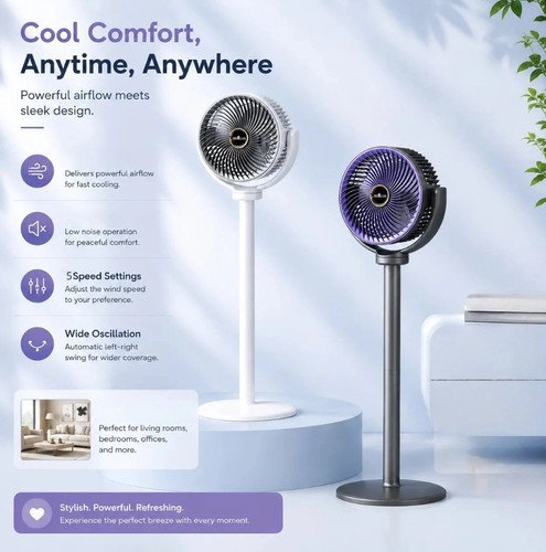 Silent standing fan - silent, for