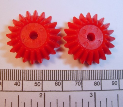 Conical gears pair red - conical,