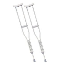 Youth Pair of Under Arm Crutches Lightweight Height Adjustable Aluminium