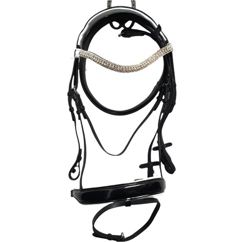 Leather show bridle black - leather,